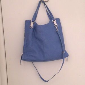 Vince Camuto Blue Pebble Leather Tote